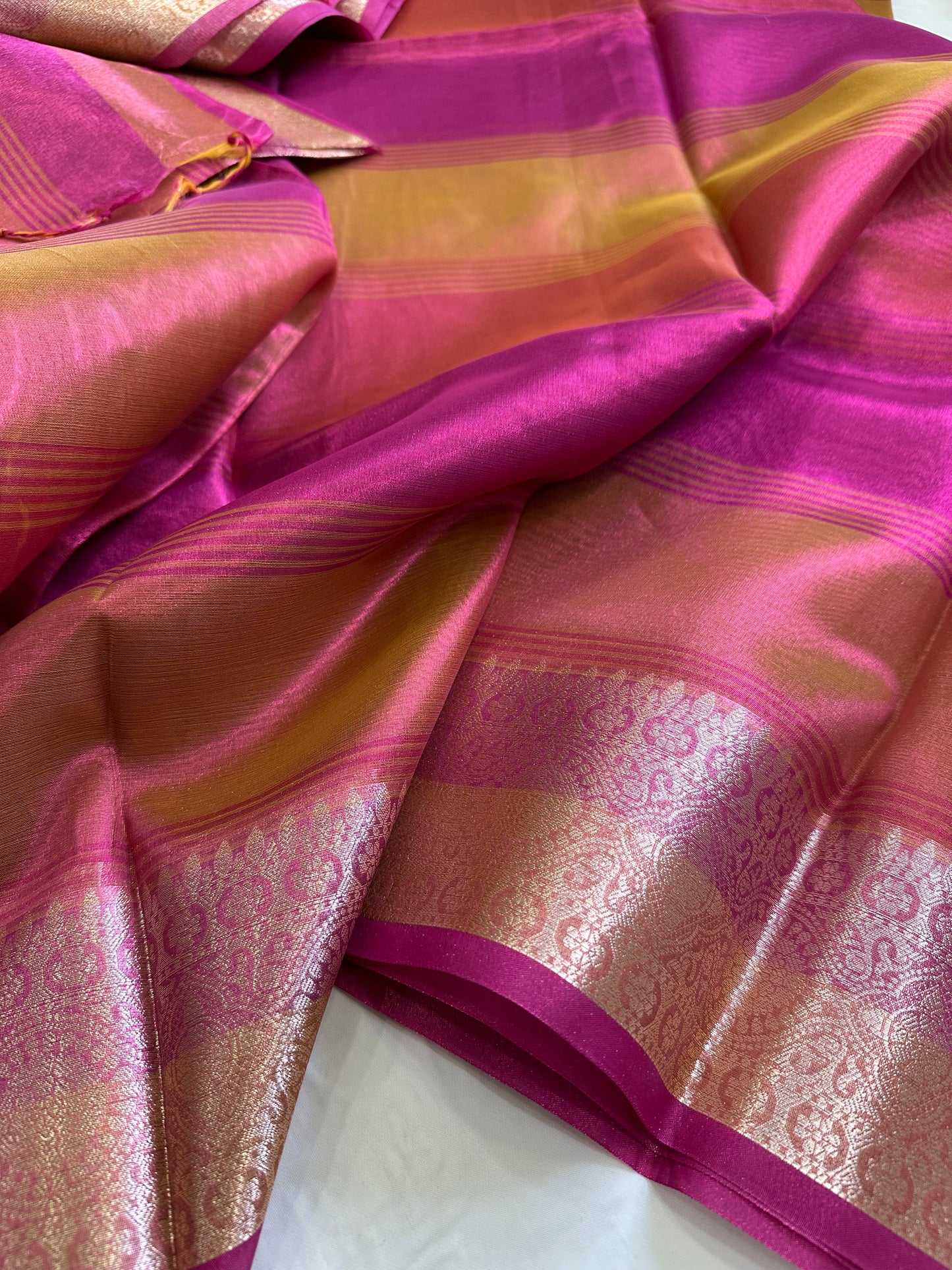 Pink Tissue Silk Saree