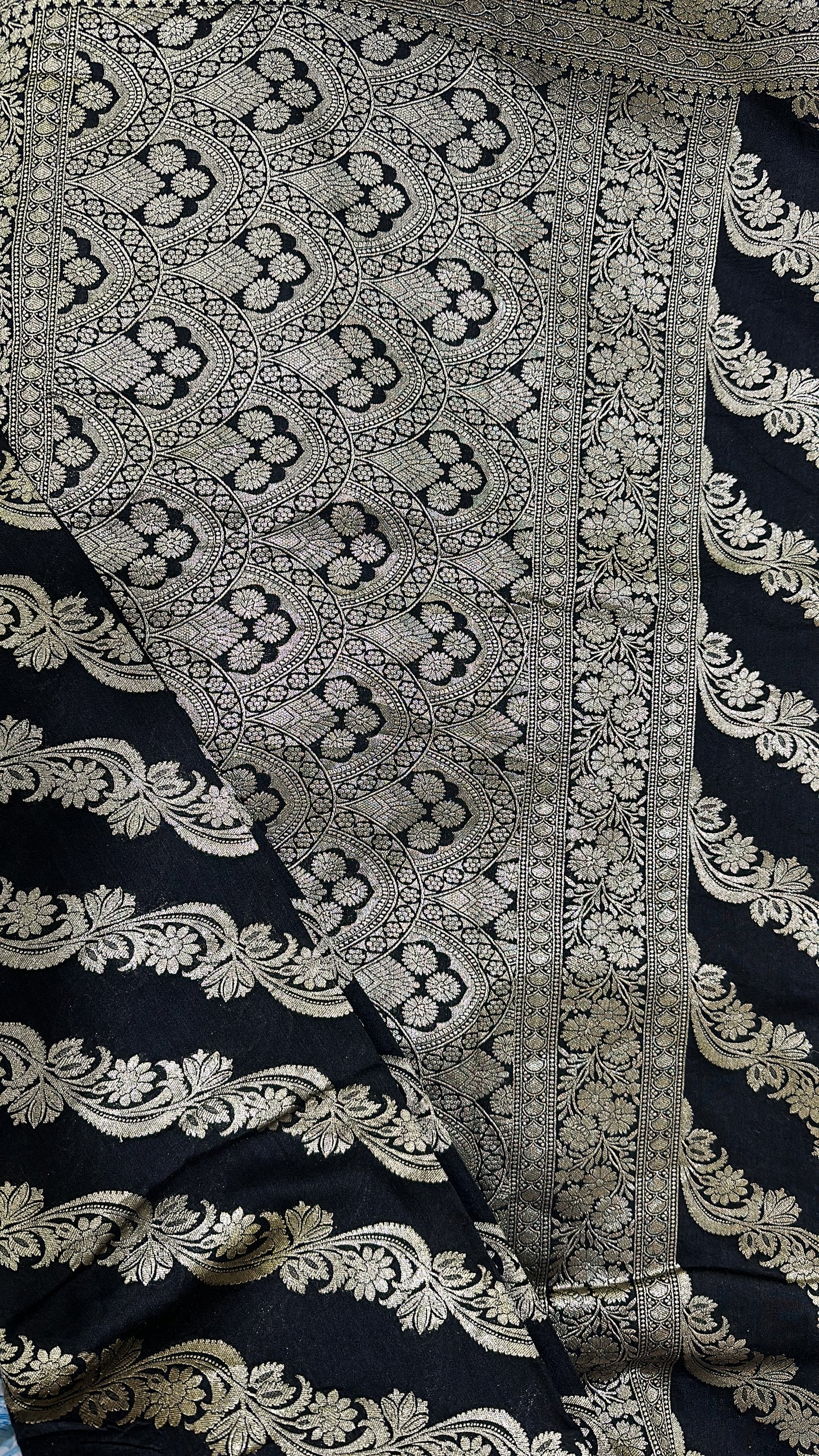 Black Pure Moonga Silk Saree