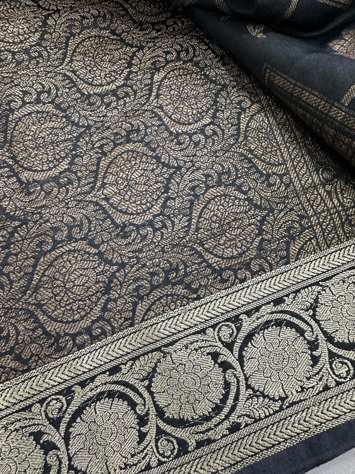 Black Kheecha Silk Saree