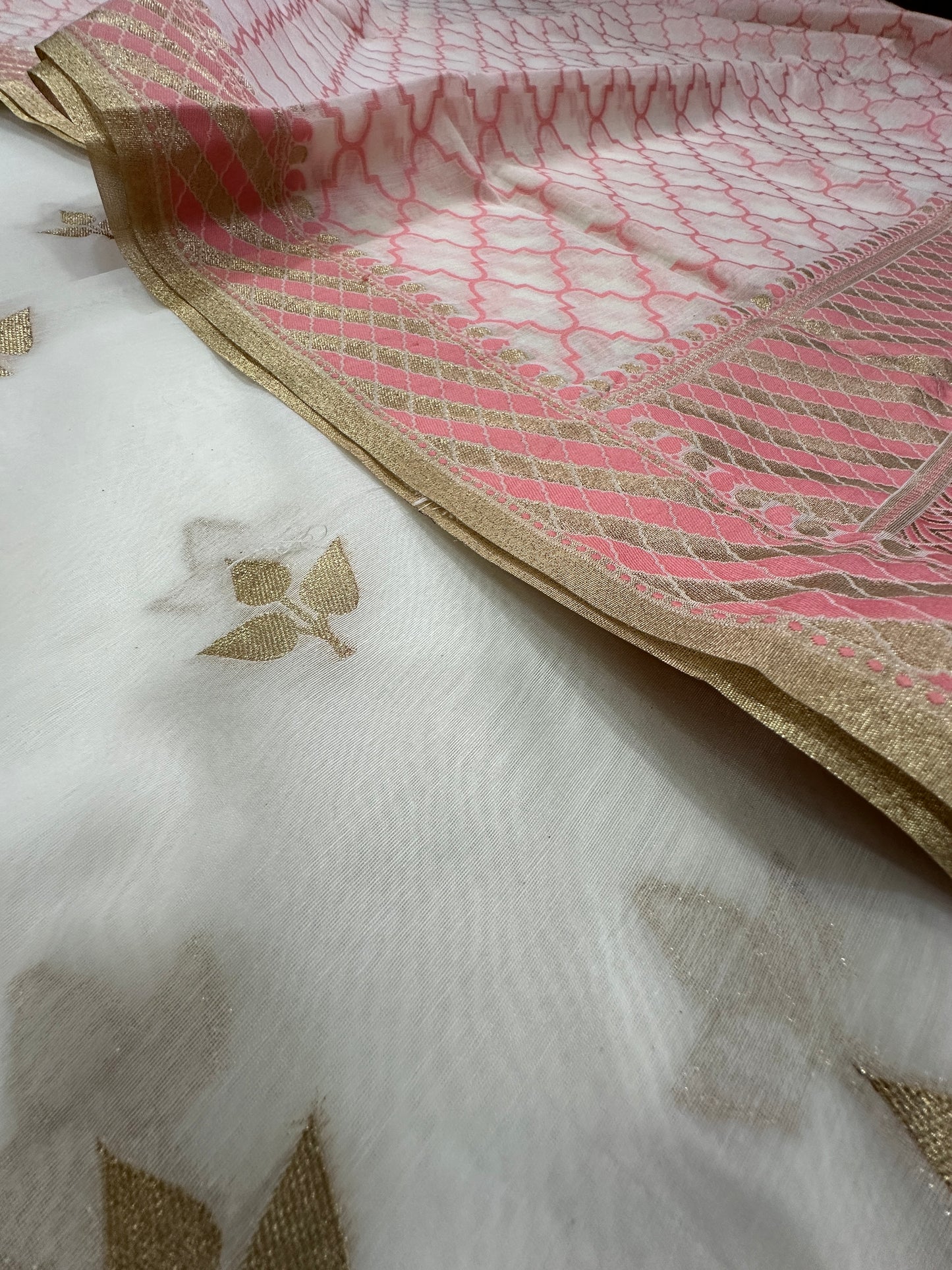 Peach Banarasi Cotton Suit Set