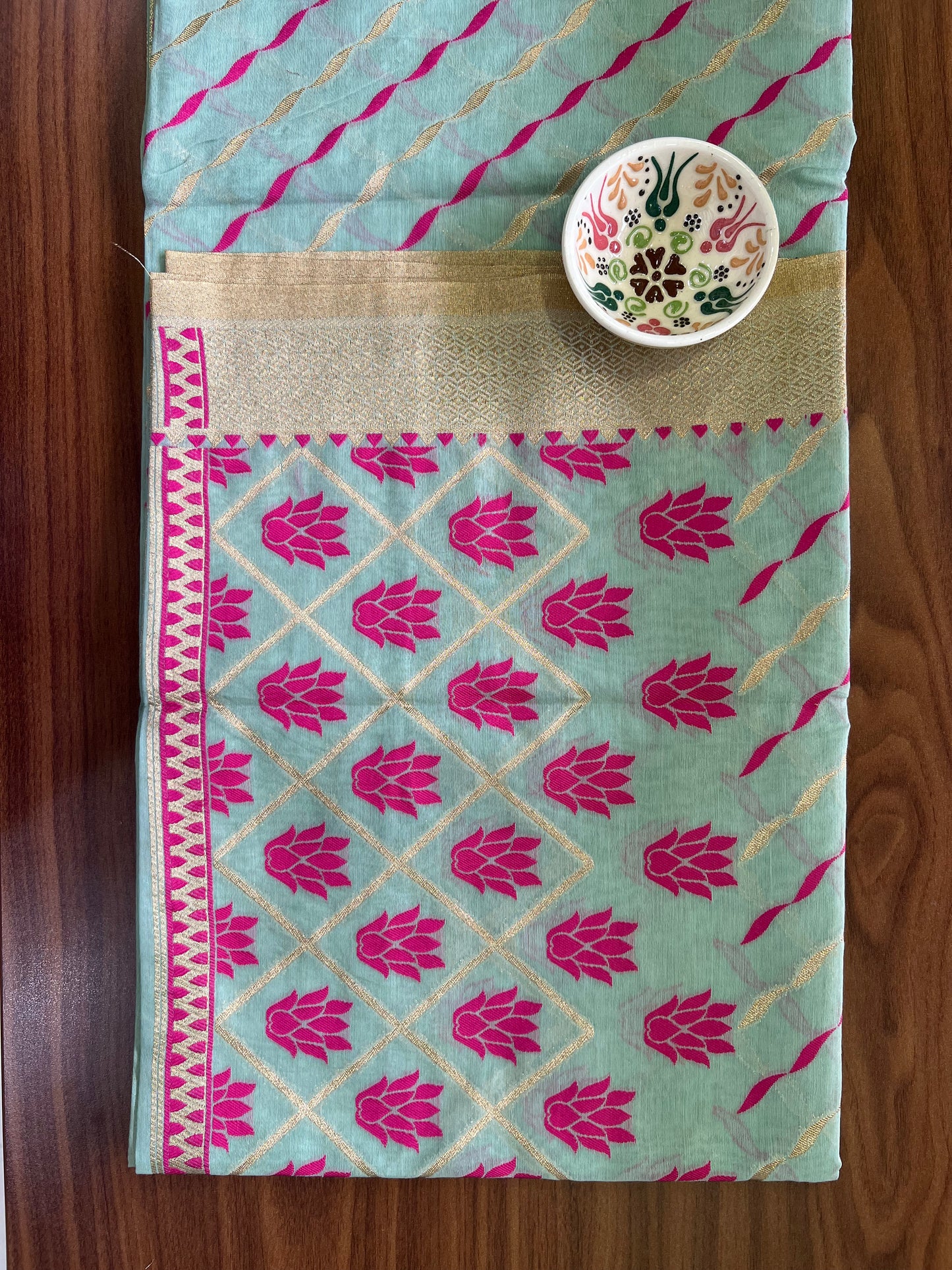 BANARASI COTTON SUIT SET- SKY BLUE