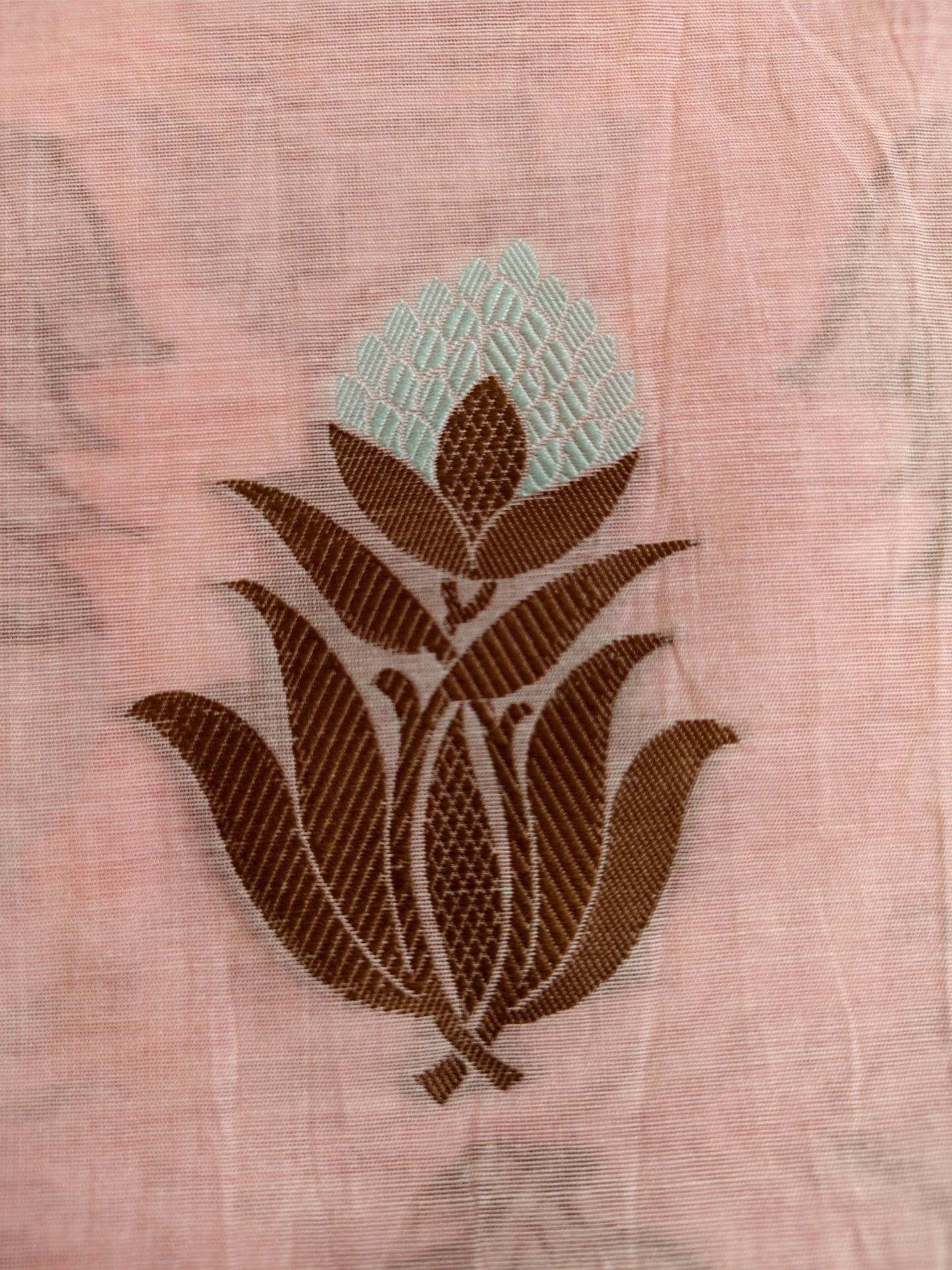 Peach Banarasi Cotton Suit Set