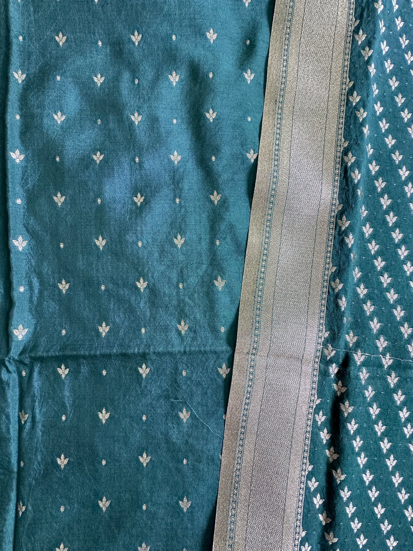 Green Banarasi Cotton Suit Set