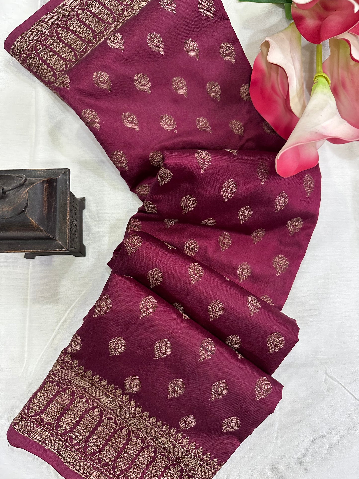 Maroon Kheecha Saree
