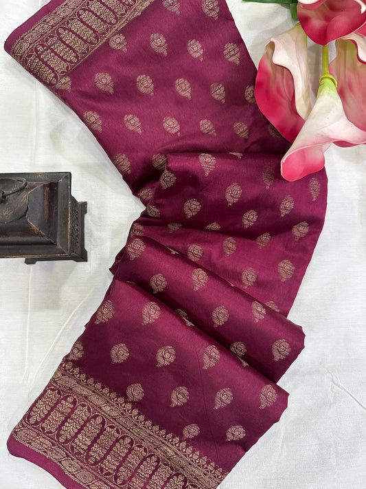 Maroon Kheecha Saree