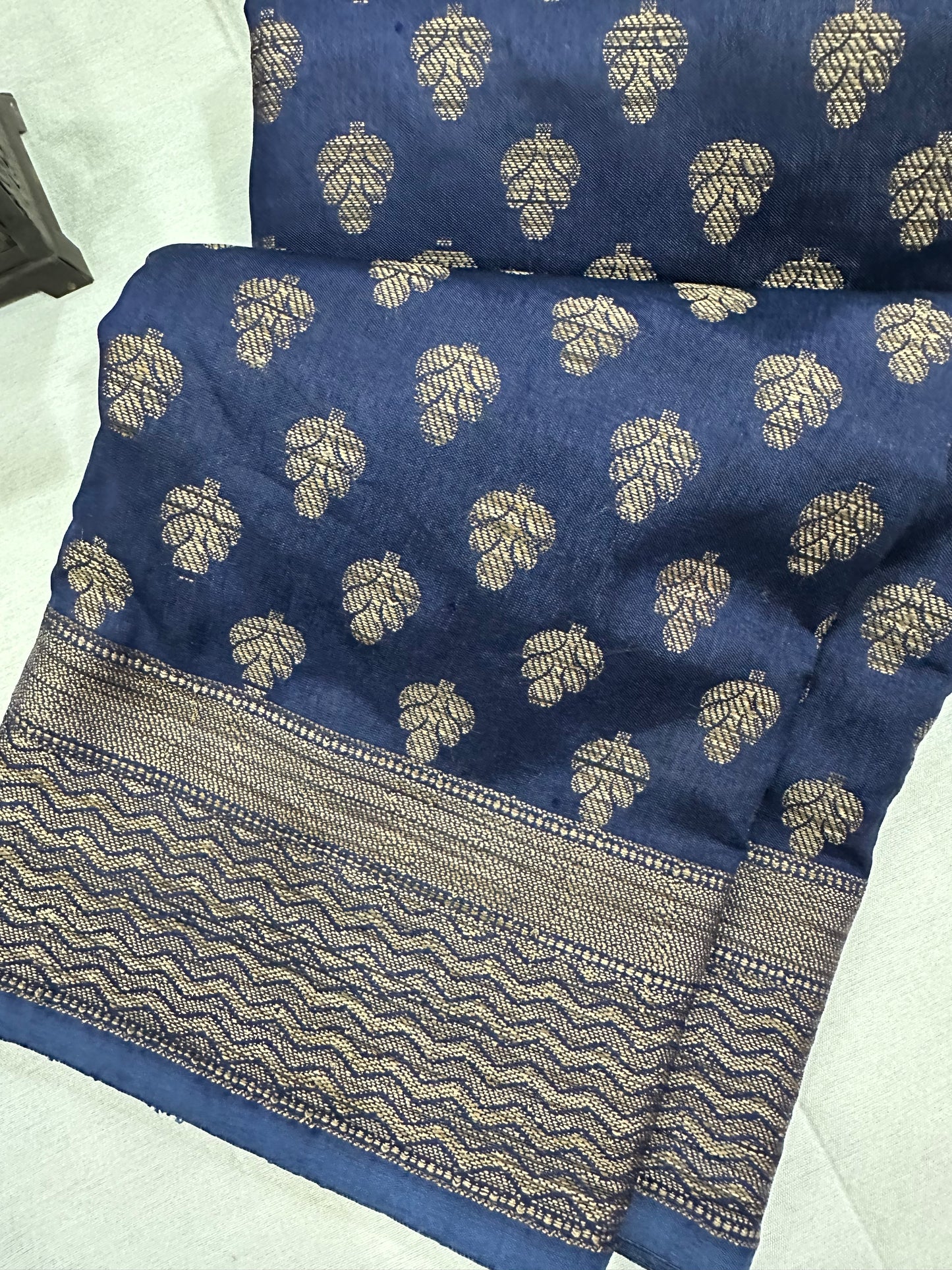 Blue Khicha Silk Saree