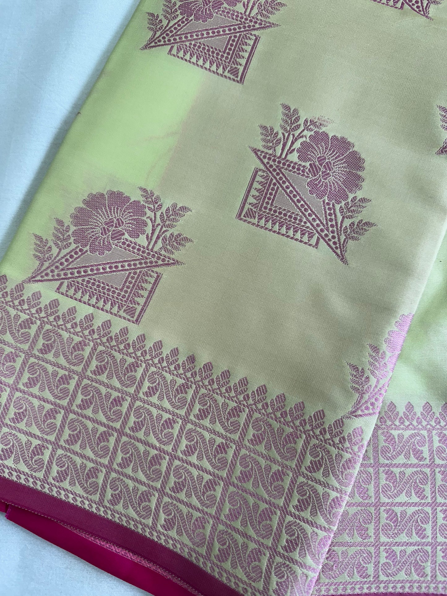 Pastel green Banarasi Silk Saree