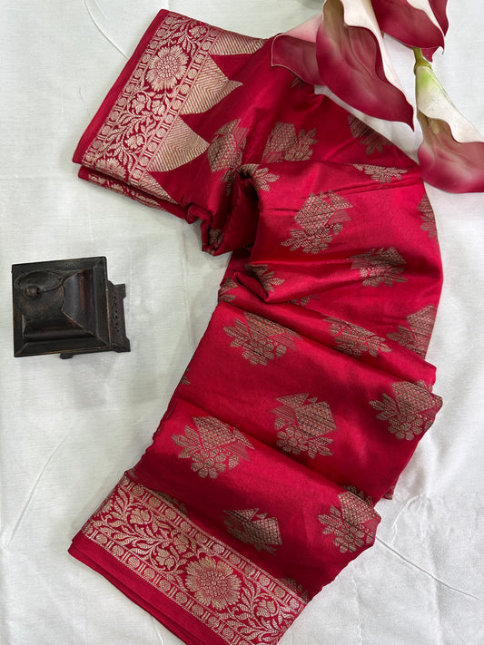 Red Kheecha Silk Saree