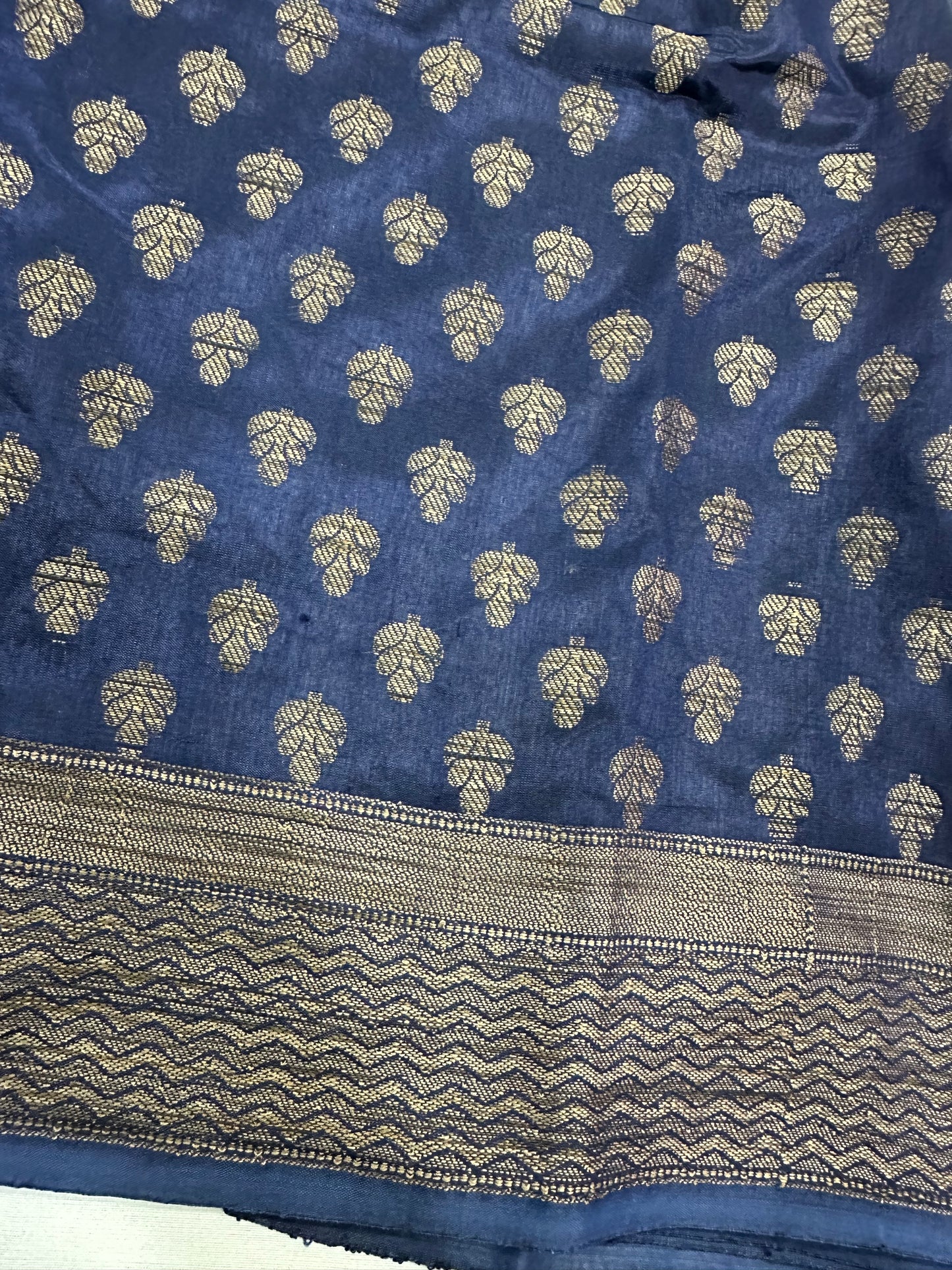 Blue Khicha Silk Saree