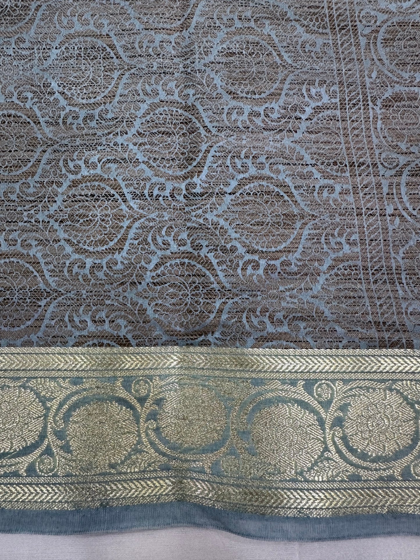 Grey Kheecha Silk Saree