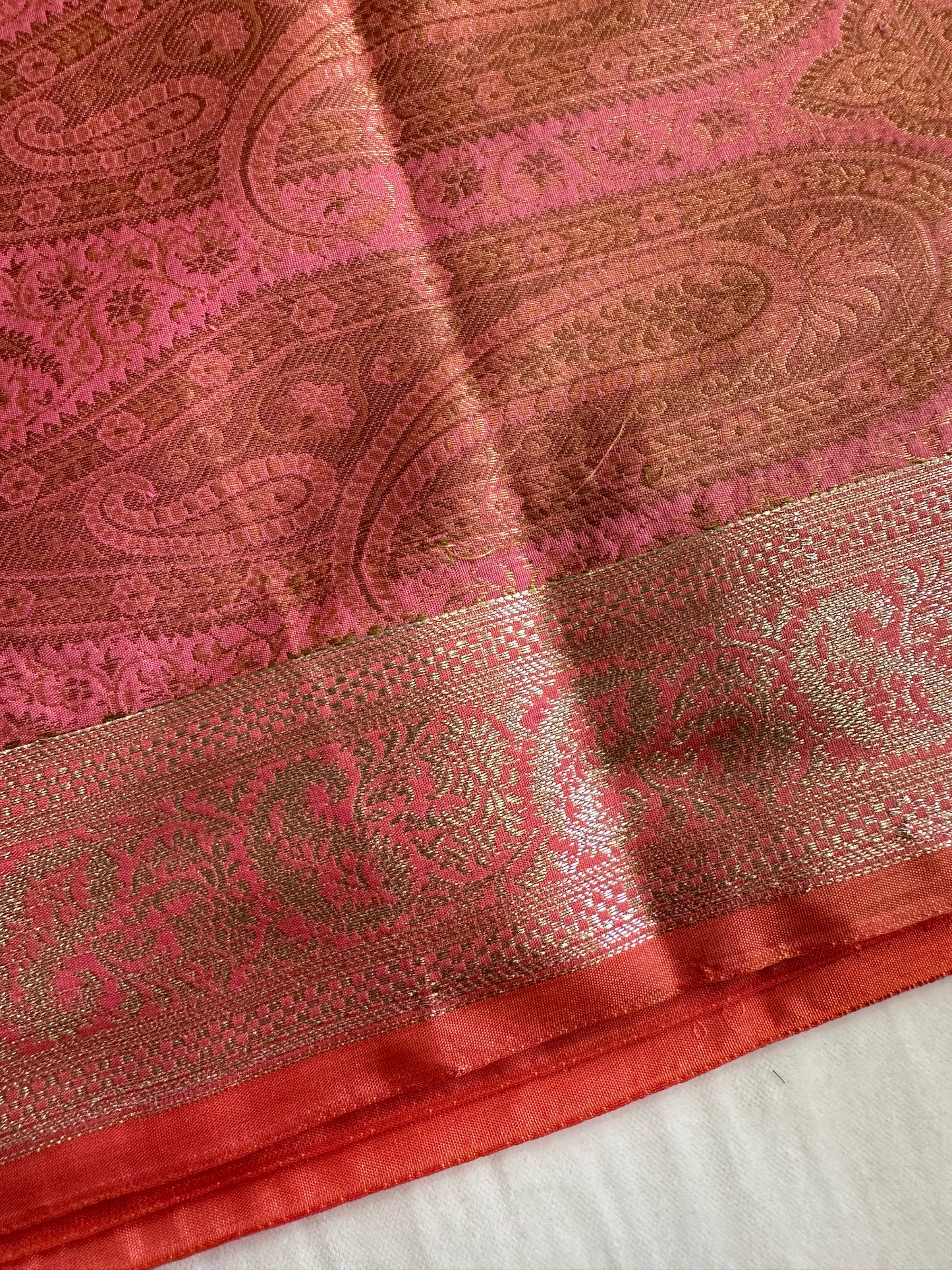 Pink Paisley Tanchui Saree