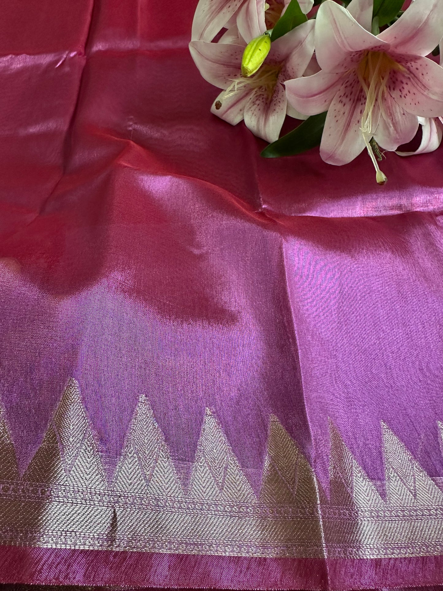 Purple Tissue Border Saree