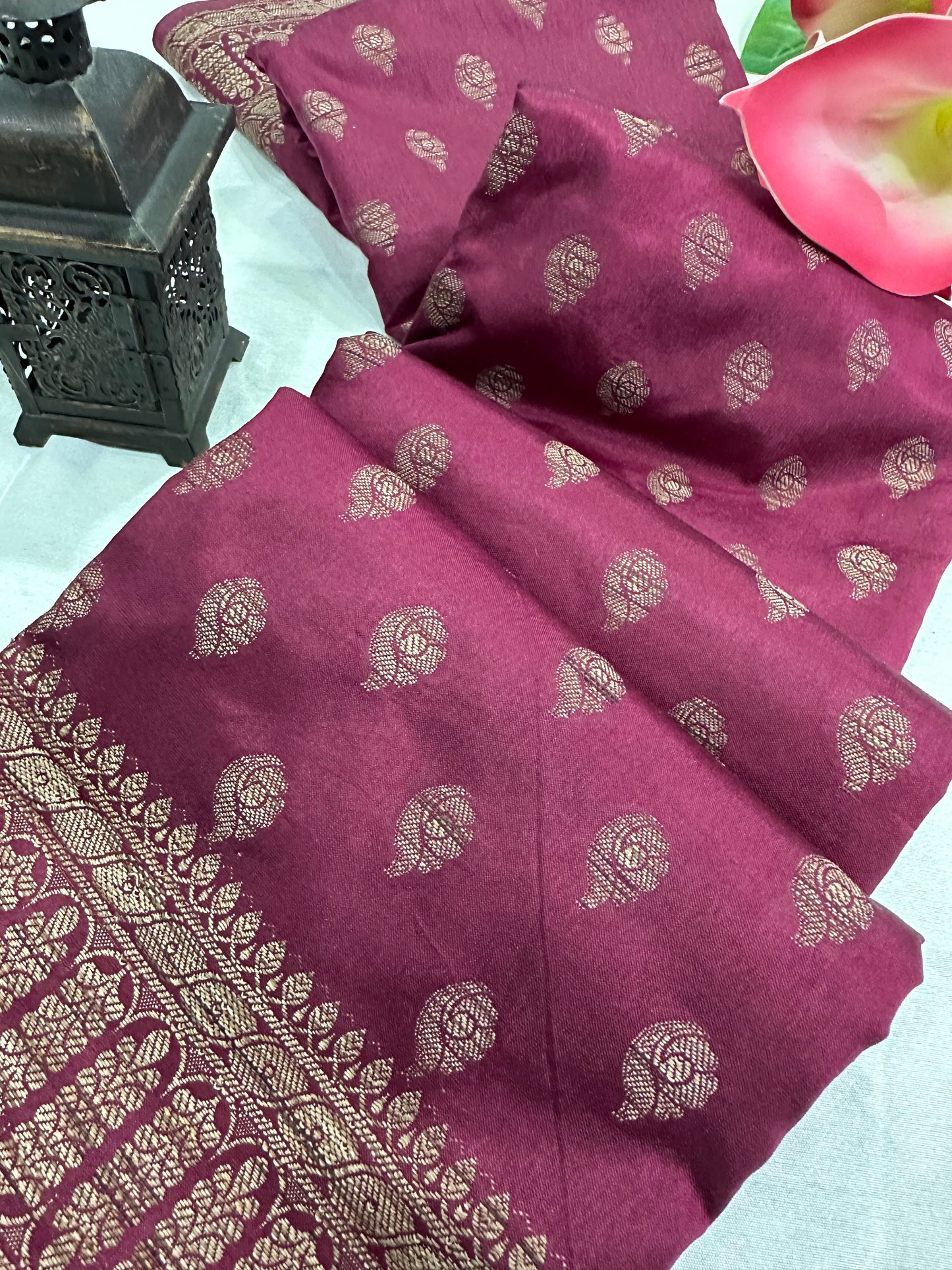 Maroon Kheecha Saree