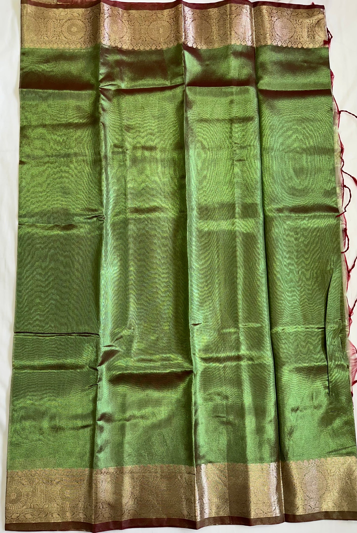 Green Tissue Border Saree
