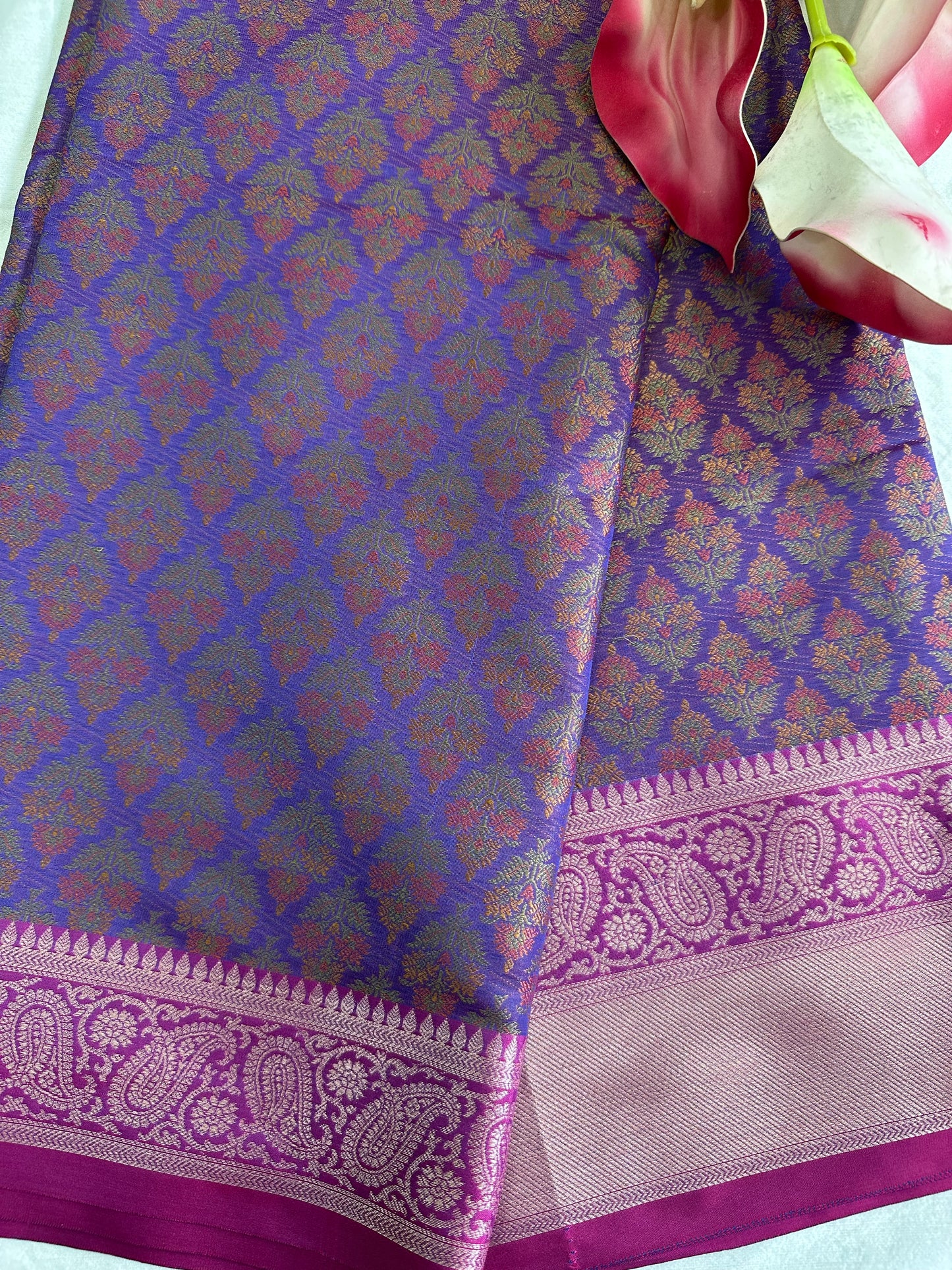 Purple Pink Tanchui Saree