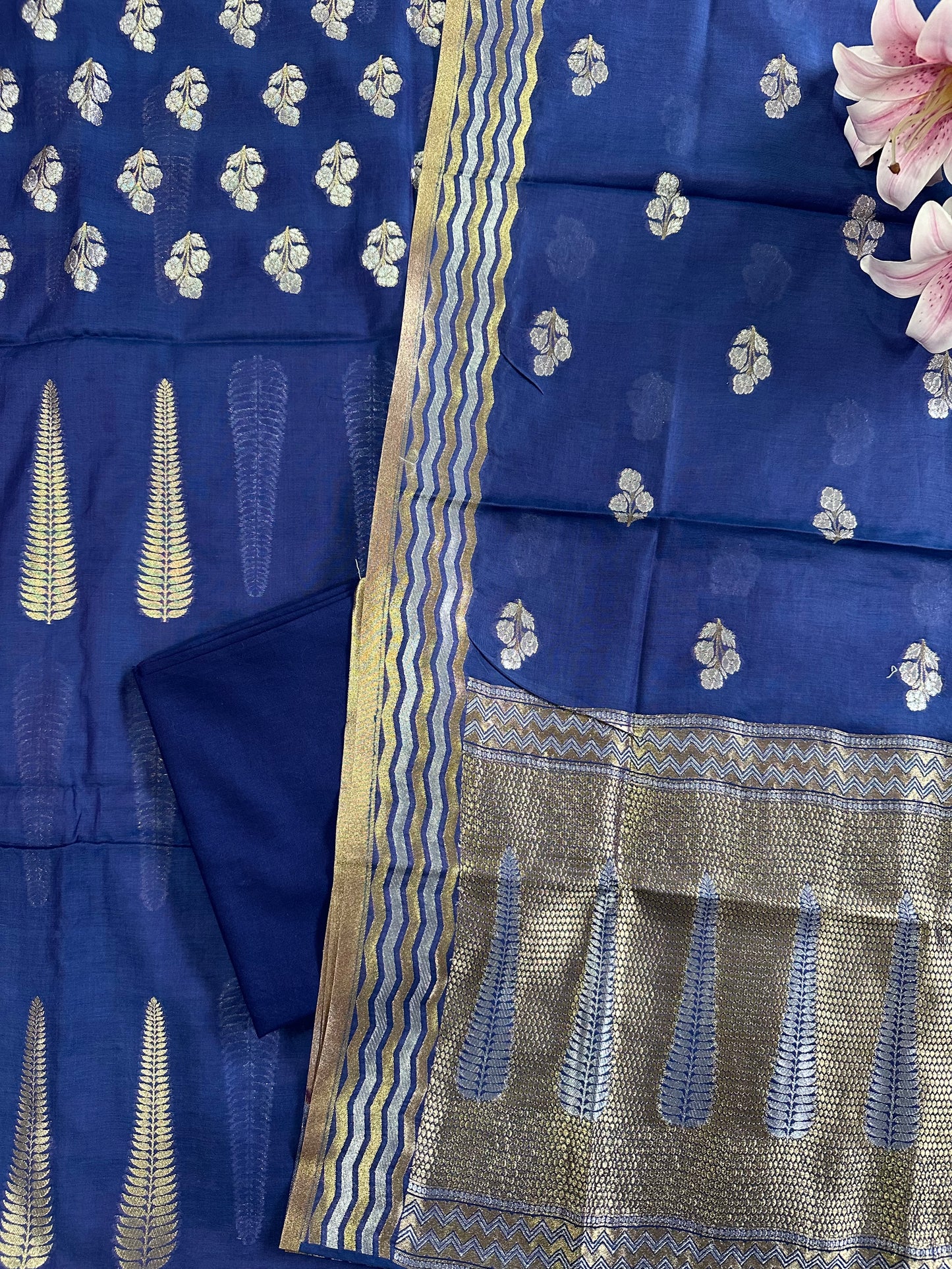 Blue Premium Cotton Suit Set