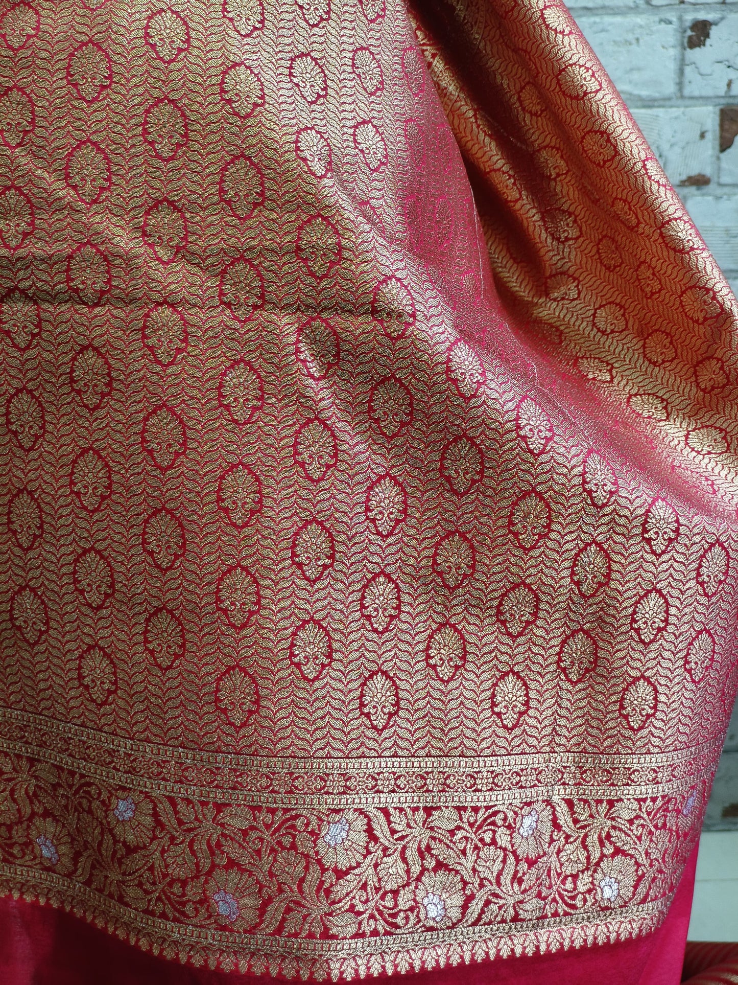 Blue n Red Naina Silk Saree