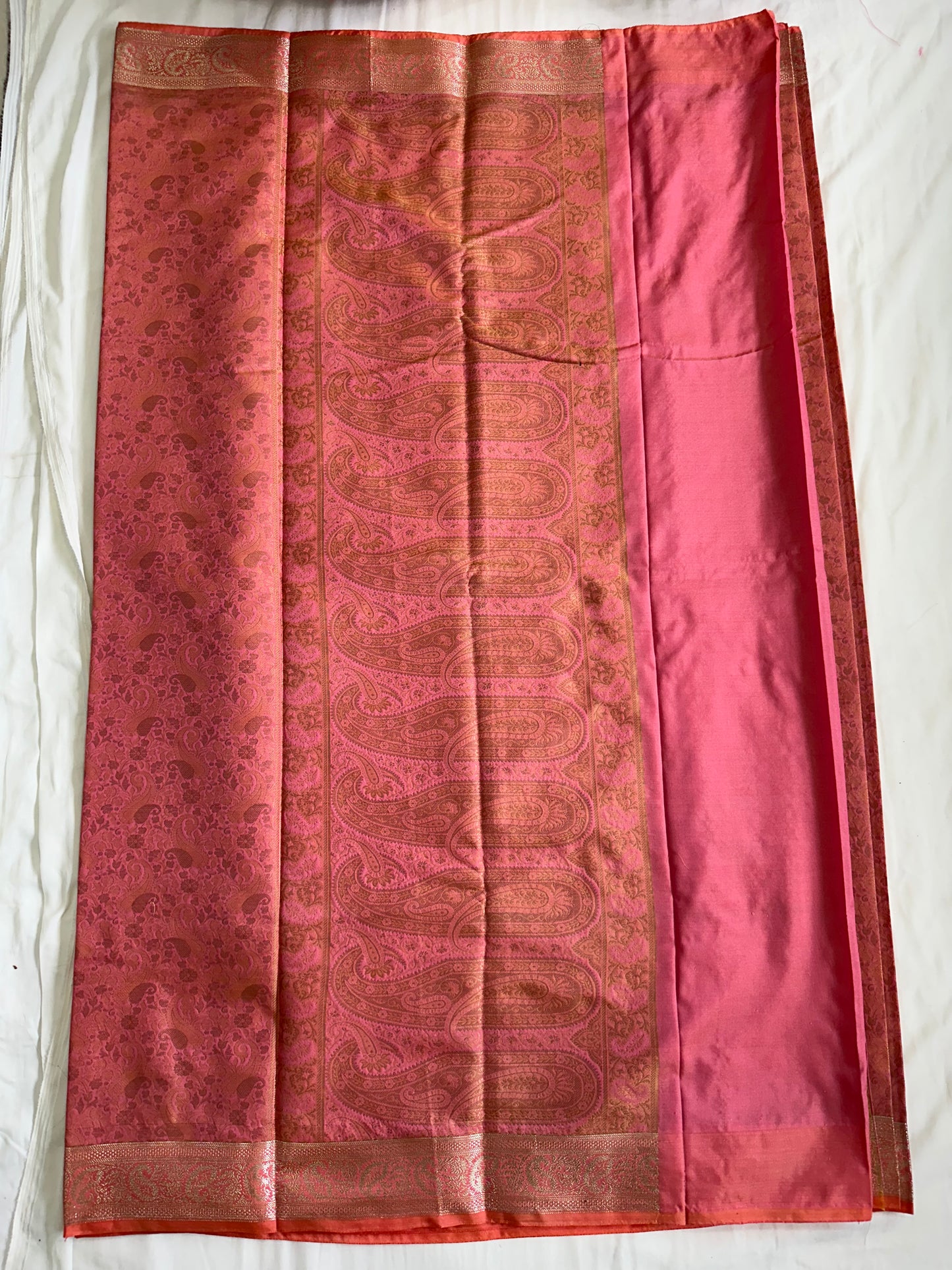 Pink Paisley Tanchui Saree