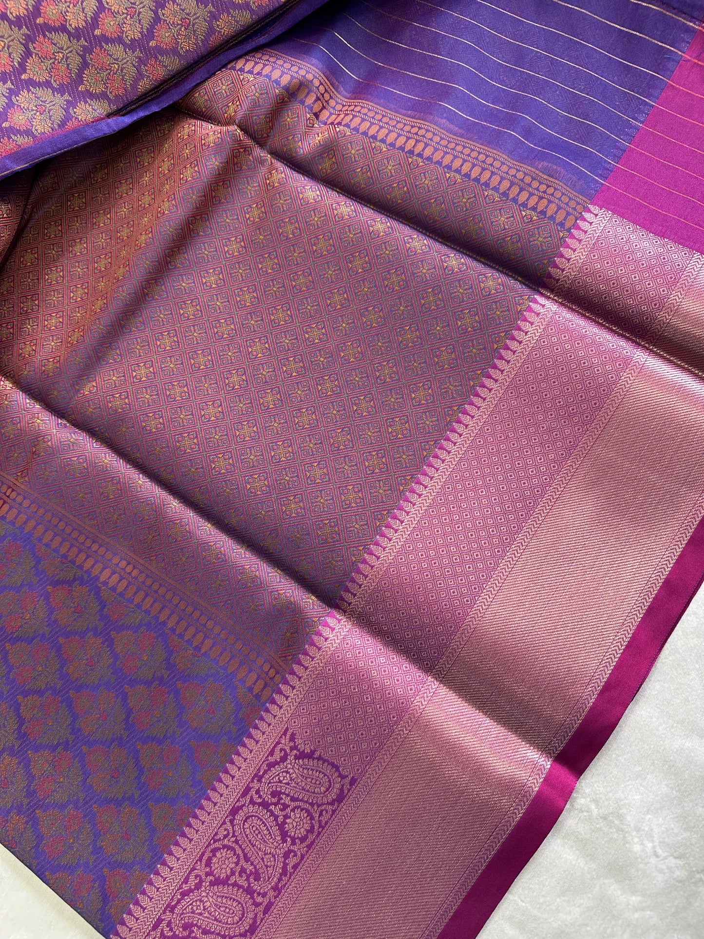 Purple Pink Tanchui Saree