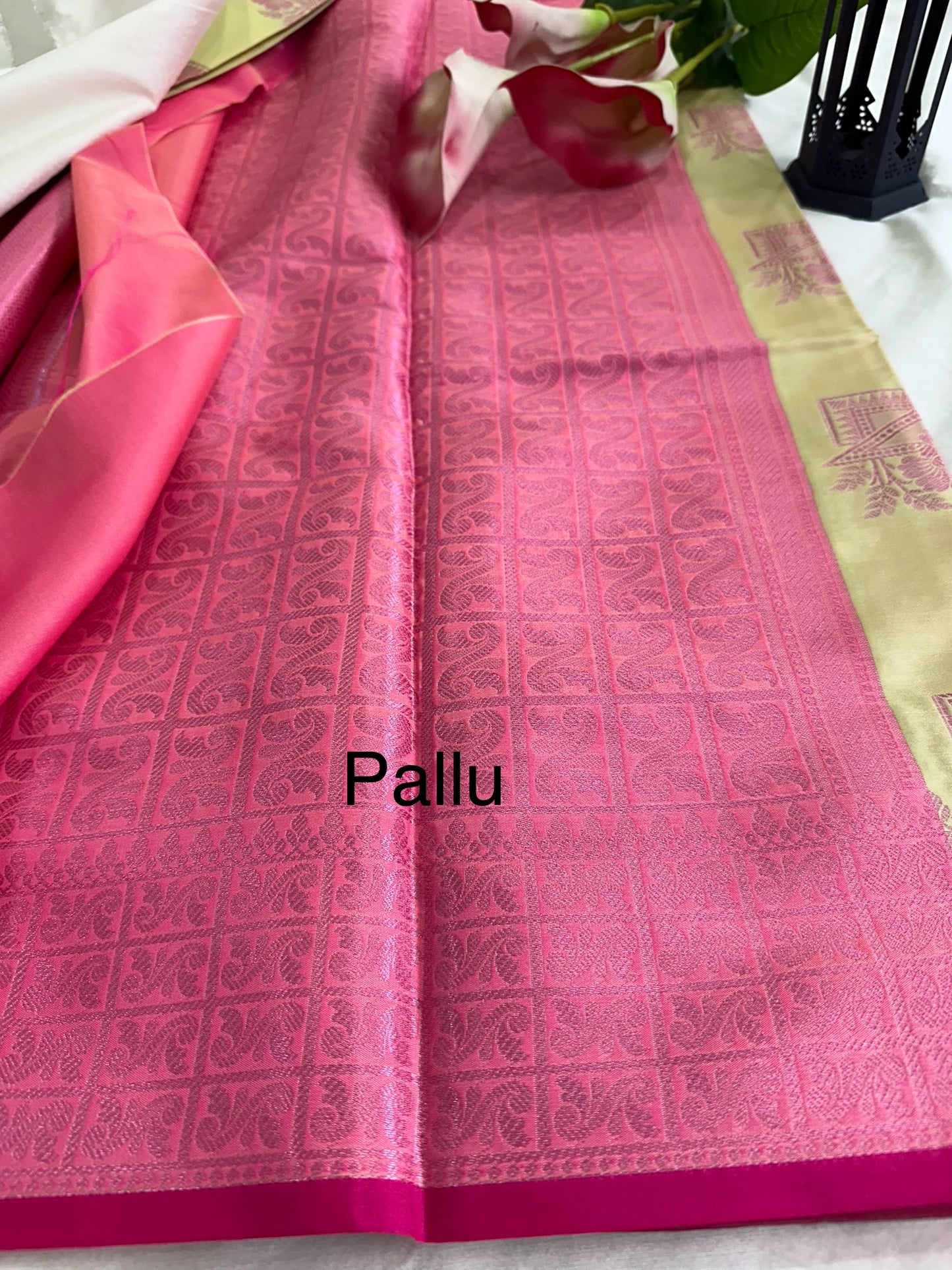 Pastel green Banarasi Silk Saree