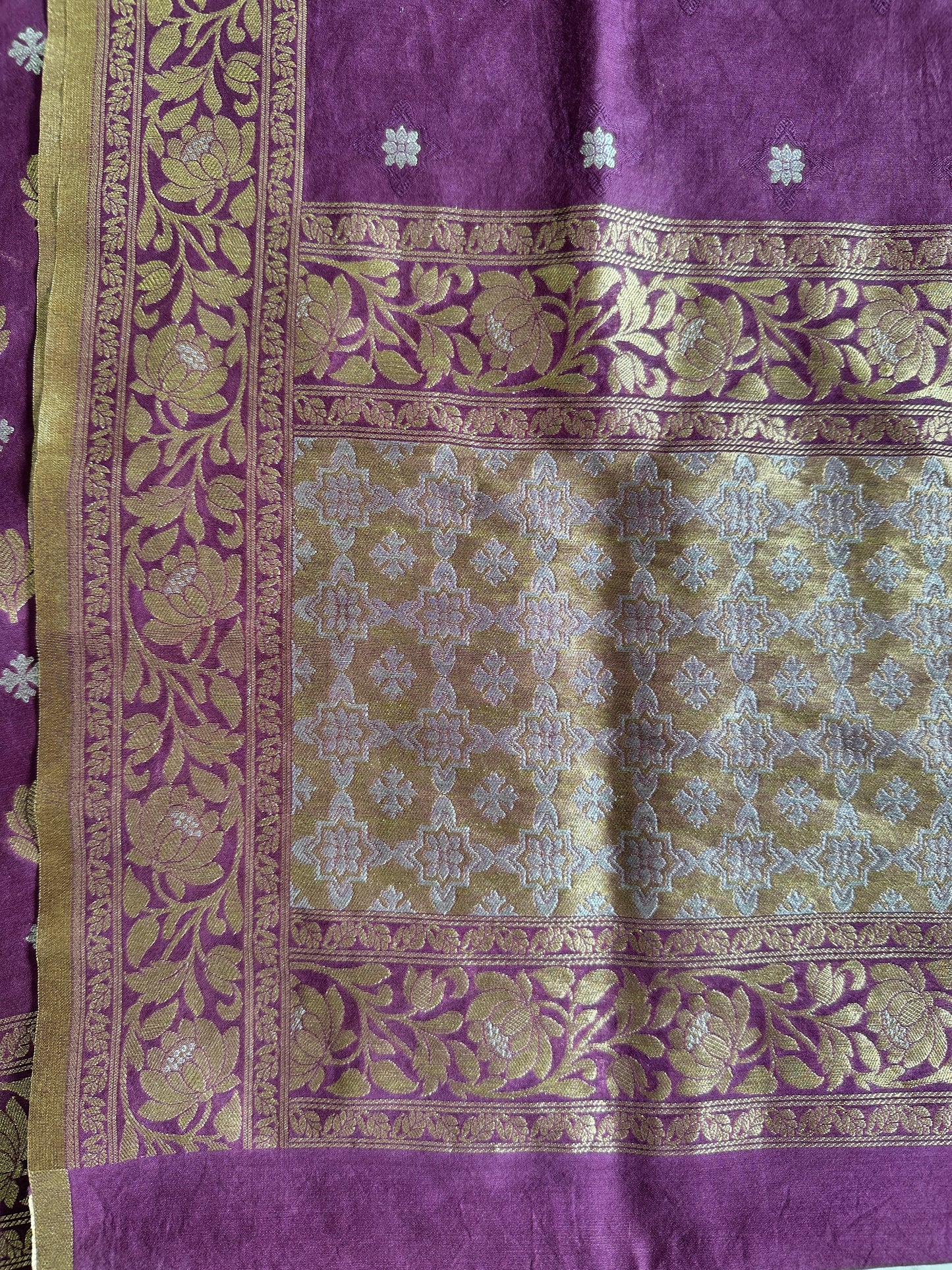 Purple Banarasi Cotton Suit Set