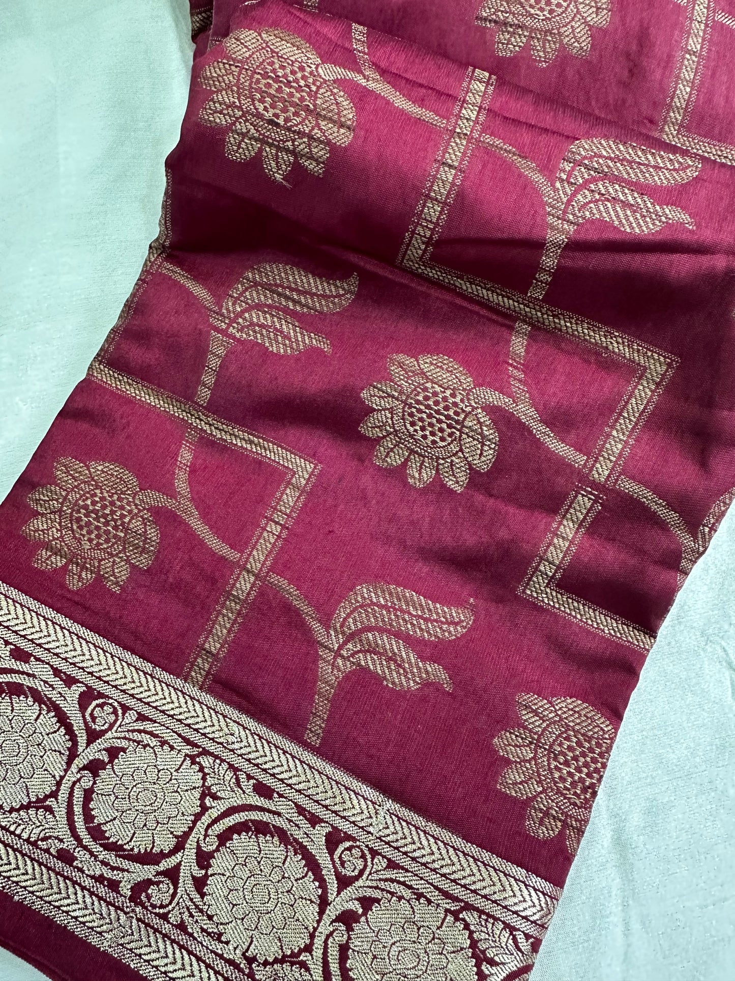 Maroon Kheecha Silk Saree