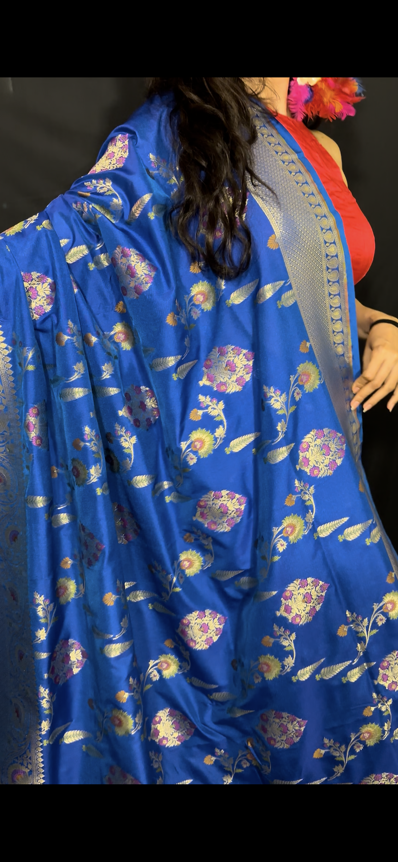 Royal Blue Katan Silk Saree