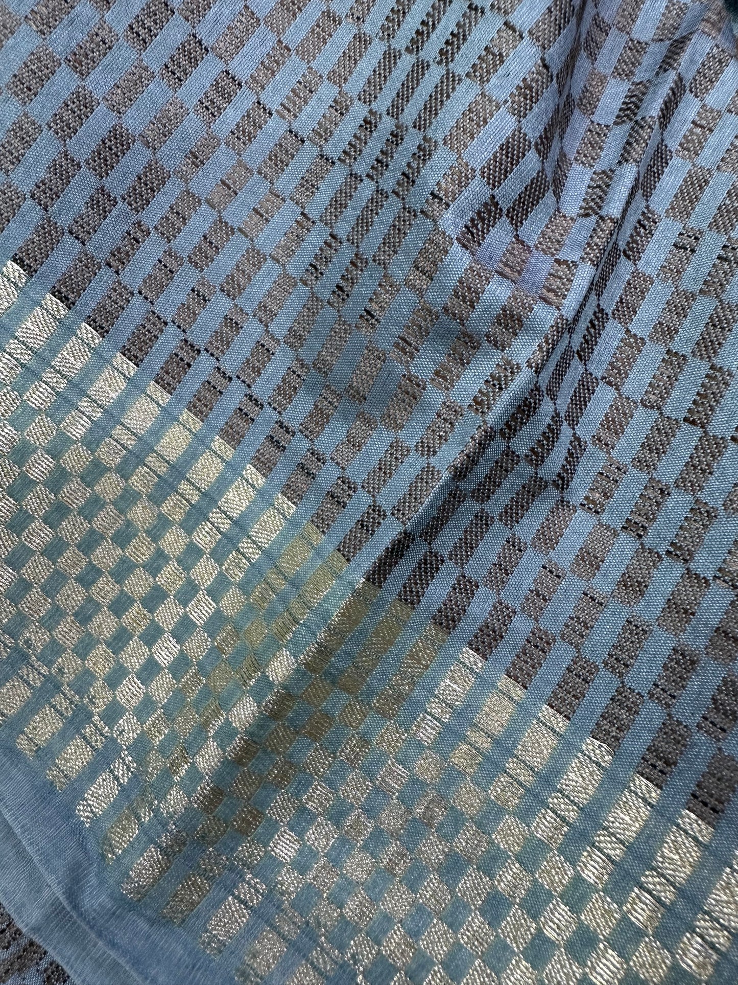 Grey Kheecha Silk Saree