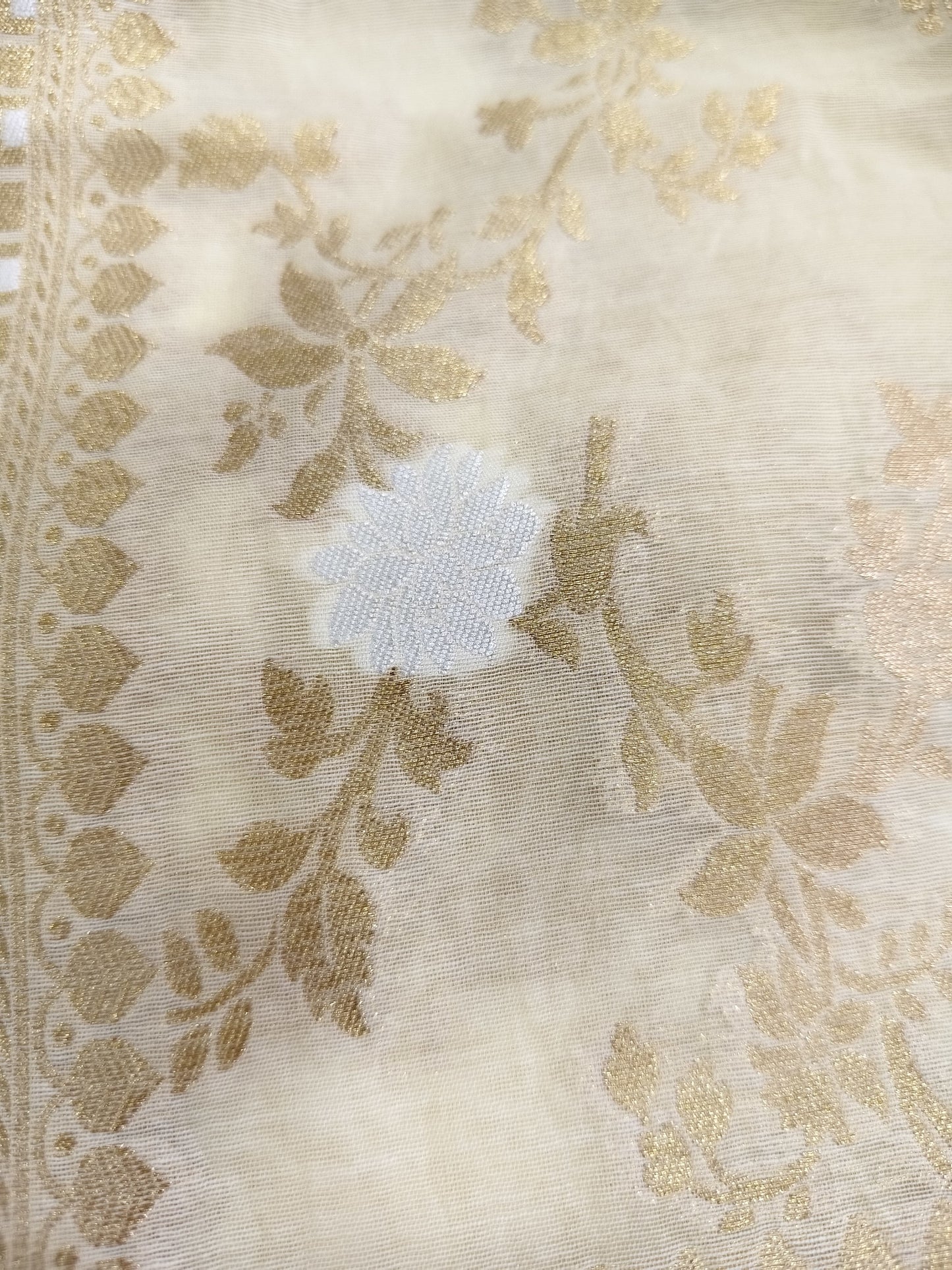 Pastel Yellow Banarasi Cotton Suit Set