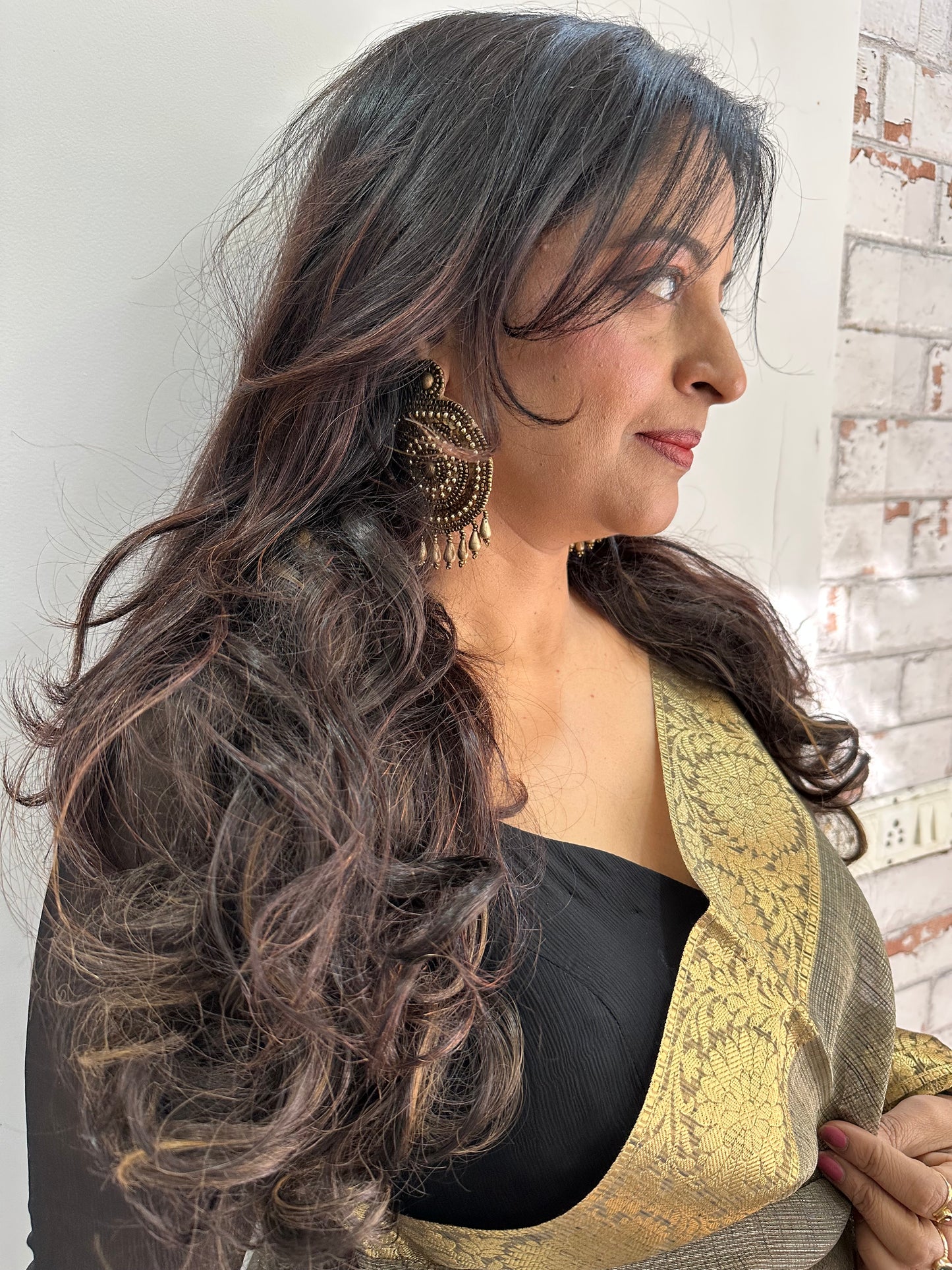 Black and Gold Tissue Silk Saree