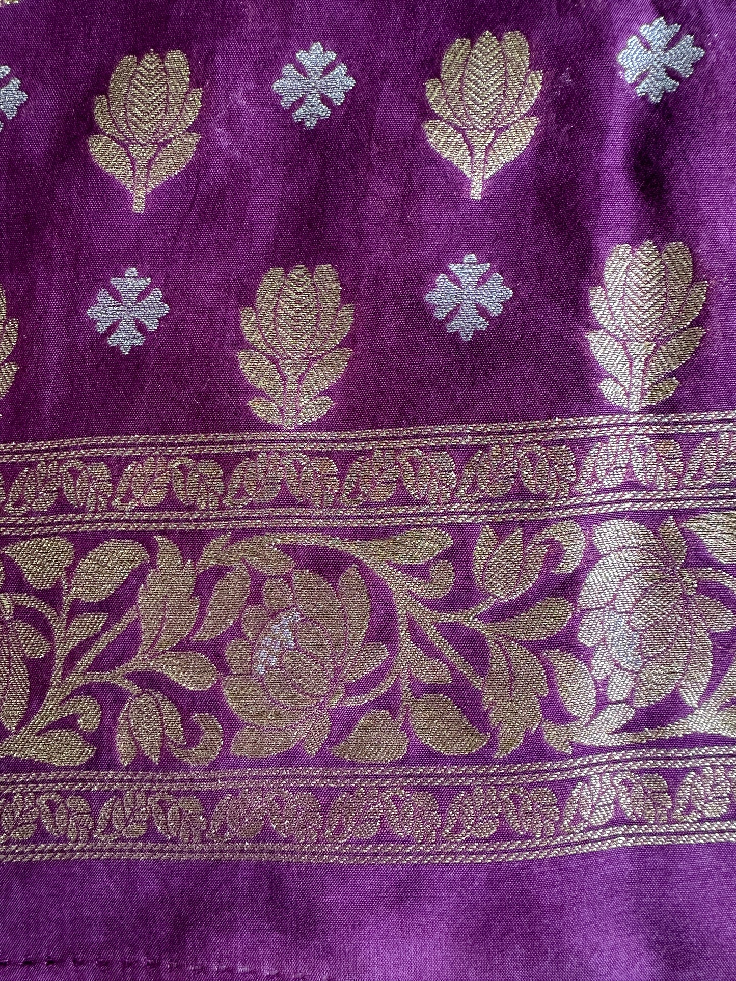 Purple Banarasi Cotton Suit Set