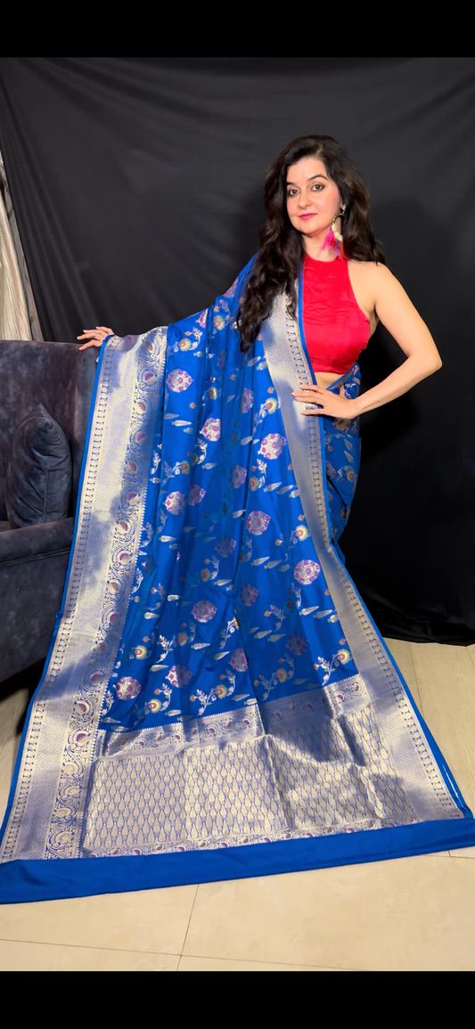 Royal Blue Katan Silk Saree
