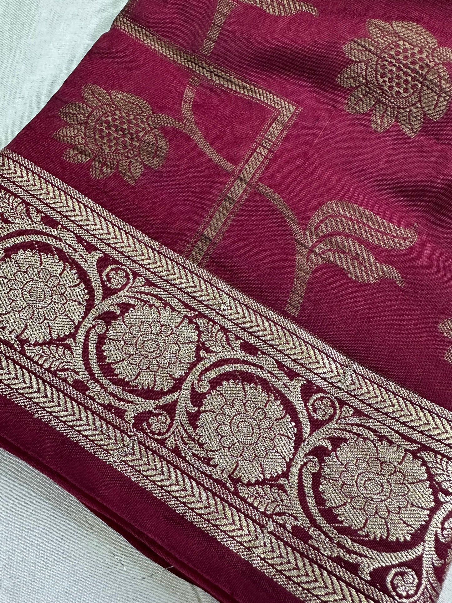 Maroon Kheecha Silk Saree