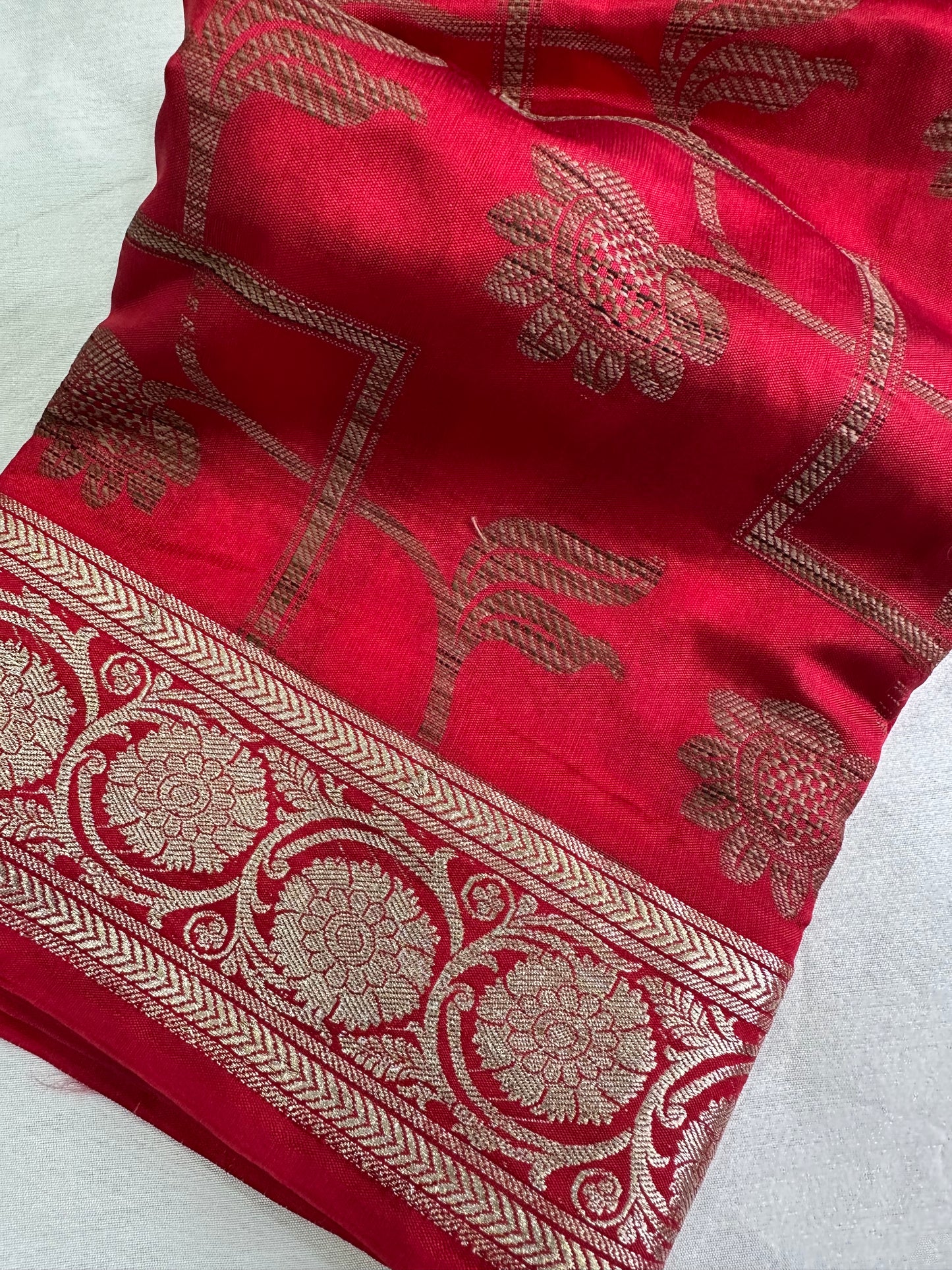 Red Kheecha Silk Saree