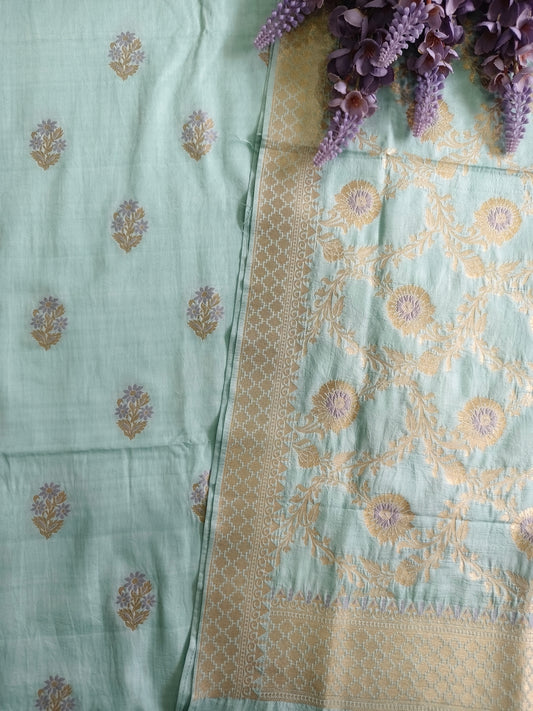 Pastel Blue Pure Cotton Suit Set