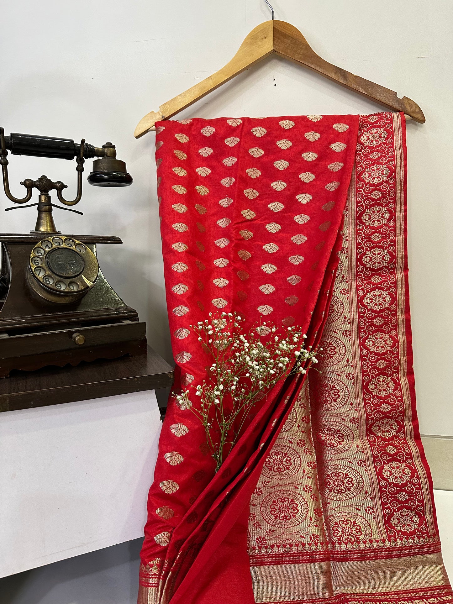 DUPIAN SILK SAREE- RED