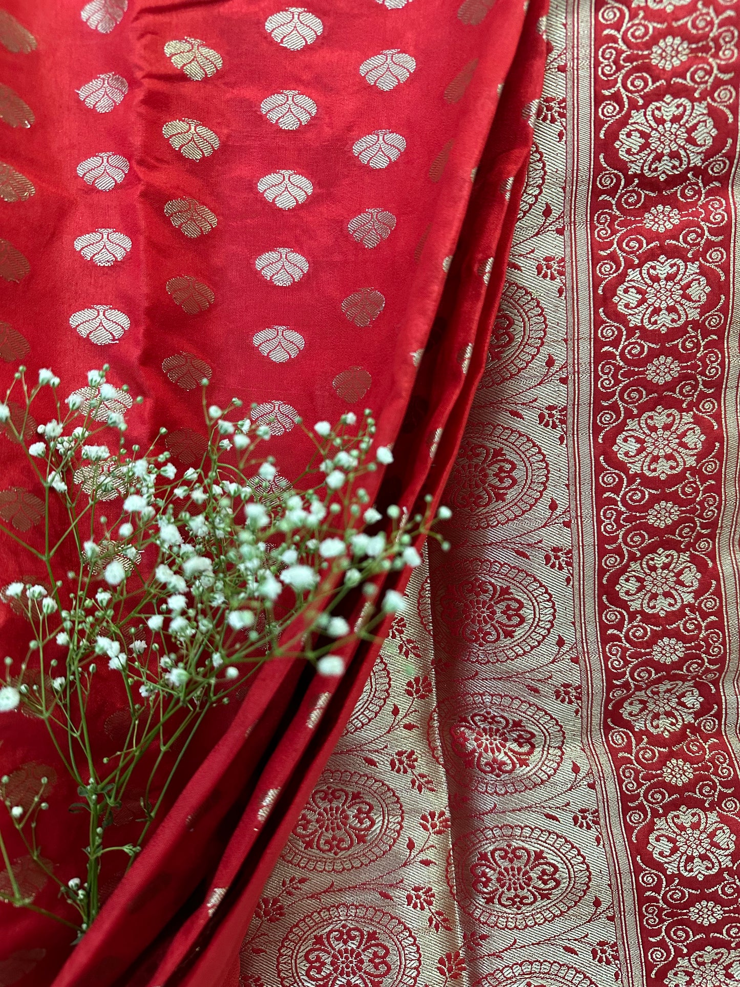 DUPIAN SILK SAREE- RED