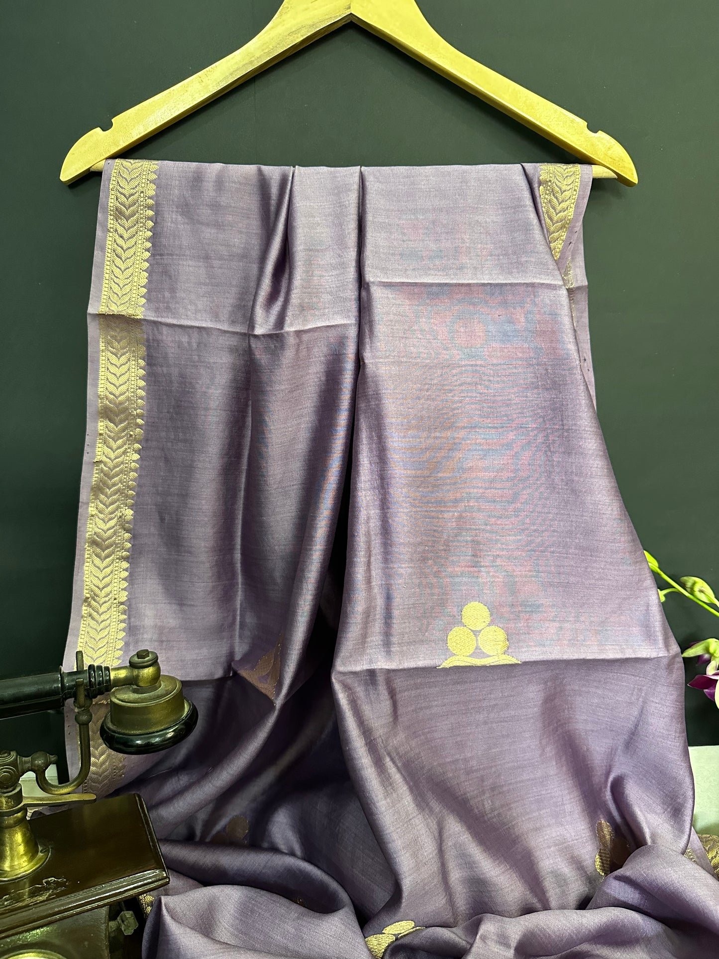 CHINIYA SILK DUPATTA- DEEP LILAC